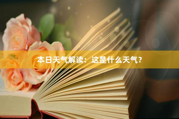 本日天气解读：这是什么天气？